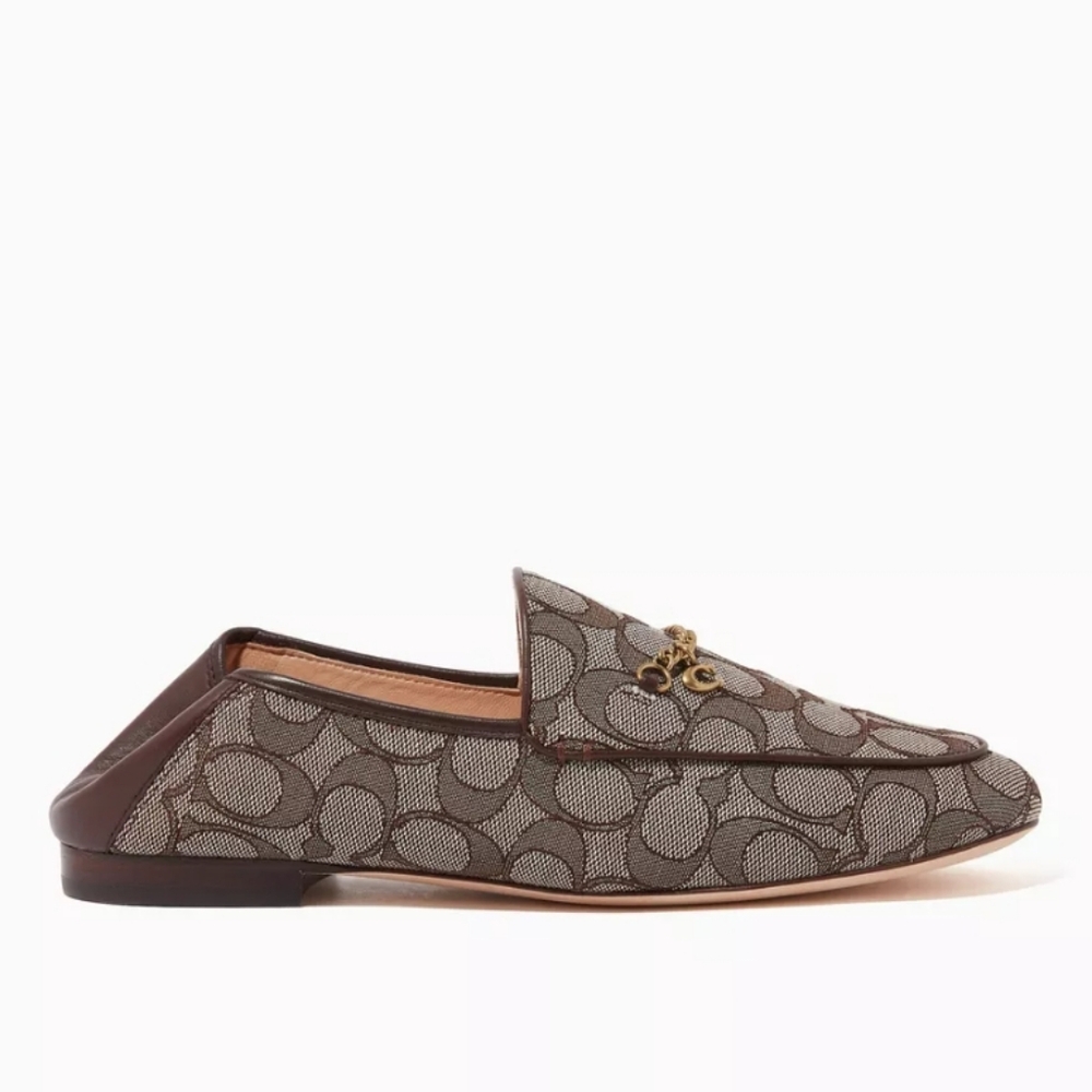 New Coach Hanna Jacquard Leather Loafer Size 8 - Picture 4 of 5